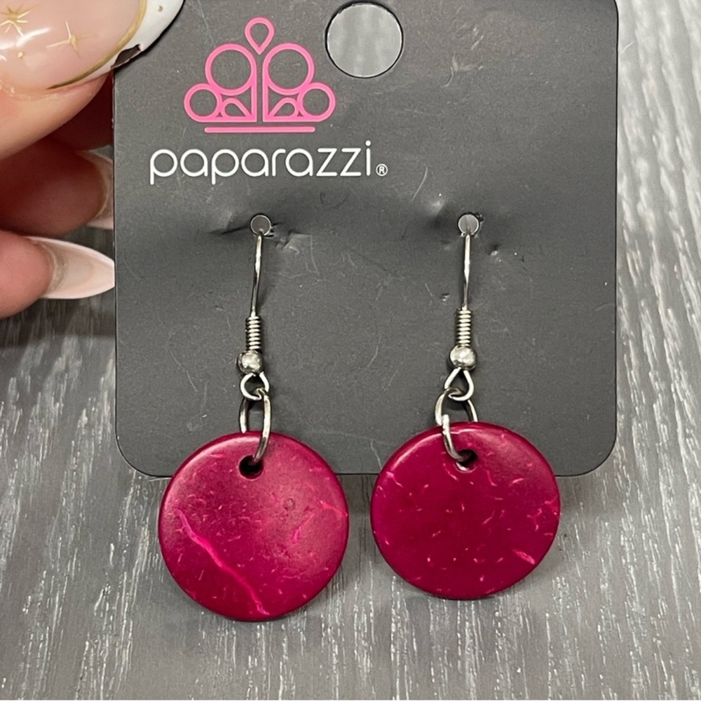 Paparazzi Vibrant Pink Disc Earrings